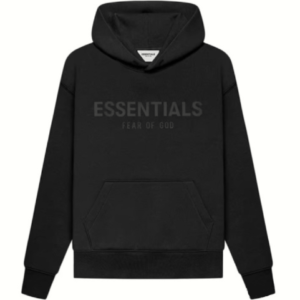 Essentials Black Hoodie For Kids