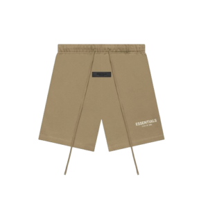 Essentials White Logo Brown Shorts