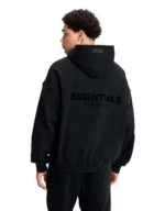 Fear of God Essentials Pullover Chest Logo Hoodie Stretch Limo Black