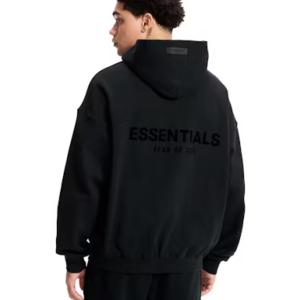 Fear of God Essentials Pullover Chest Logo Hoodie Stretch Limo Black