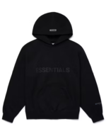 Fear of God Essentials Pullover Hoodie Applique Logo Dark Slate Stretch Limo Black