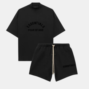 Fear of God Essentials Short Set Jet Black Essential Collection